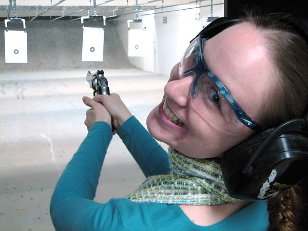 Deborah Kelley > I like to shoot things. Hee hee hee